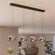 Eglo 390433 - stmievateľný LED luster na lankách HORTUNAS 4xLED/5,8W/230V čierna/dymová
