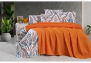 Oranžový bavlnený pléd 220x240 cm Waffle – Mila Home