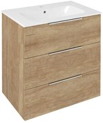 Sapho Sapho, CIRASA umývadlová skrinka 69,8x75x46cm, 3x zásuvka, dub Alabama, CR731-2222