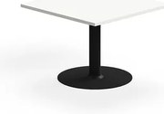 Konferenčný stolík ALVA, 700x700x500 mm, s kotvením do zeme, HPL, čierna/biela