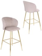 Barová stolička Ganta Gold béžová, moderná, glamour