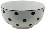 Porcelánová miska s čiernymi bodkami Black Dot - Ø14*7 cm
