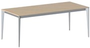 Rokovací kancelársky stôl PRIMO ACTION, 200x90 cm, sivostrieborná podnož, buk