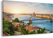 Obraz mesta Budapešť s riekou (90x60 cm)