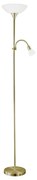 EGLO 82844 - Stojacia lampa UP 2 1xE27/60W + 1xE14/25W mosadz