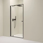 Erga Sydney, 1-krídlové výklopné sprchové dvere do otvoru 90x195 cm, 6mm číre sklo, čierny profil, ERG-V02-SYDNEY-D090-BK