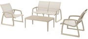 PACIFIC LOUNGE záhradný set s podrúčkami taupe