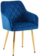 Jedálenská stolička Monett - zamat, G - Tmavo modrá