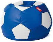 Sedací vak lopta ekokoža modro-biely