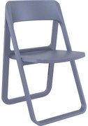 DREAM skladacia záhradná stolička bez podrúčok dark grey