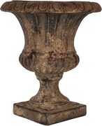 Hnědý antik květináč s patinou – Elegance zašlých časov - Ø 35*40 cm