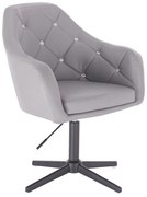 LuxuryForm DESIGN Kreslo ROMA na čiernom kríži - šedé