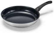 Profesionálna panvica z ušľachtilej ocele s kvalitnou keramickou povrchovou úpravou, priemer cca 28 cm
