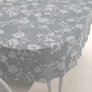 Biante Dekoračný oválny obrus PM-046 Zámocké kvety na svetlo sivom 100x140 cm