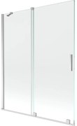 Mexen Velar vaňová zástena dvojkrídlová Posuvný 140 x 150 cm, Priehľadné, Chrómová - 896-140-000-01-01