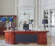 Veľký kancelársky stôl Imperial 280 cm s koženým čelom