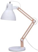 Solight stolná lampa E27 drevená biela