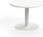 Konferenčný stolík ALVA, Ø700x500 mm, s kotvením do zeme, HPL, biela