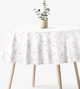 Goldea okrúhly obrus 100% bavlnené plátno - kvitnúce sakury Ø 100 cm