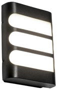 Moderná nástenná lampa čierna vrátane LED IP44 - Gaev