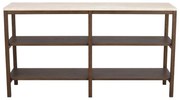 Hnedo-béžový konzolový stolík s doskou z kameňa 140x40 cm Orwel - Rowico