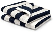 Kvalitné uteráky, 2 ks, tmavomodro-biele prúžky