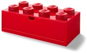 Červený stolový box so zásuvkou LEGO®, 31 x 16 cm