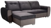 Rohová sedacia súprava ARKANA, čierná/hnedá (Vogue16/5, Strieborná)
