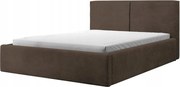 Manželská posteľ 140cm Fatime (s roštom, úl. priest.) (tmavohnedá/čierna)