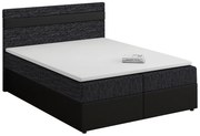 Manželská posteľ Boxspring 140x200 cm Mimosa Comfort melirovaná čierna + čierna) (s roštom a matracom). Vlastná spoľahlivá doprava až k Vám domov. 1056229