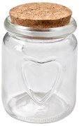 Sklenená úložná dóza so srdiečkom a korkovým viečkom Cori - Ø 6*8 cm