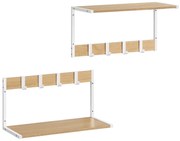 Sada nástenných políc E1083 WT, biela, 2 ks