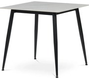 Stůl jídelní, 80x80x76 cm, keramika, kov, bílá, černá