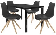 Jedálenský set 1 + 4 Belini čierny / čierne Amareto AMA/0/ZES/B/4B