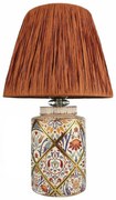 Stolová lampa v terakotovej farbe s tienidlom z papierového výpletu (výška 40 cm) Alev – Opviq lights