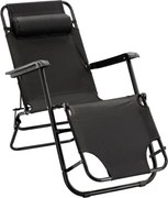 CH Záhradné skladacie relaxačné kreslo Nois - čierna