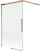 Mexen Rox, 2-krídlová posuvná vaňová zástena 100 x 150 cm, 8mm číre sklo, ružové zlato profil, 8C9-100-003-60-00