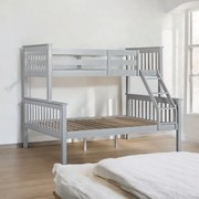 Poschodová 3-posteľ Malmo, 200x140x163 cm Sivá