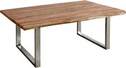 XXXLutz KONFERENČNÝ STOLÍK, farba akácie, farba ušľachtilej ocele, drevo, kov, 118/70/45 cm Landscape - Stolíky do obývačky - 002178001401