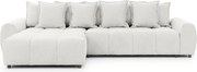 Biela rohová pohovka (ľavý roh/s leňoškou) Albane – Ropez