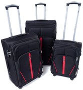 Rogal Čierna sada 3 nepremokavých kufrov "Navigator" + expander - M (35l), L (65l), XL (100l)