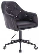 LuxuryForm DESIGN Kreslo ROMA na čiernej podstave s kolieskami - čierne