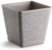 PLASTOVÝ KVETINÁČ PILEA TX 18X18 CM BÉŽOVÁ