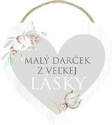 Ceduľka z dreva srdce malé NET 7x0,4x7 cm