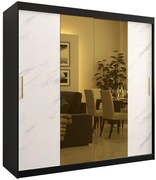 Skriňa Platinum T1 200 čierna marmur/biely