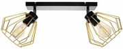 Bodové svietidlo Nuvola 1, 2x zlaté drôtené tienidlo, (výber z 2 farieb konštrukcie - možnosť polohovania)