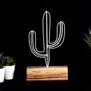 Kovová dekorácia Cactus Mini 24 cm biela