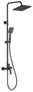 Invena Neri, páková sprchová batéria s hlavovou dažďovou sprchou 23x23 cm a ručnou sprchovou hlavicou, čierna matná, INV-AU-09-B04-L