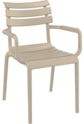 PARIS záhradná stolička s podrúčkami taupe