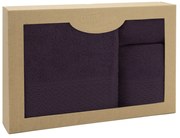 BAVLNENÉ UTERÁKY SOLANO SADA 1 KS 30X50 CM, 1 KS 50X90 CM, 1 KS 70X140 CM TMAVOFIALOVÁ